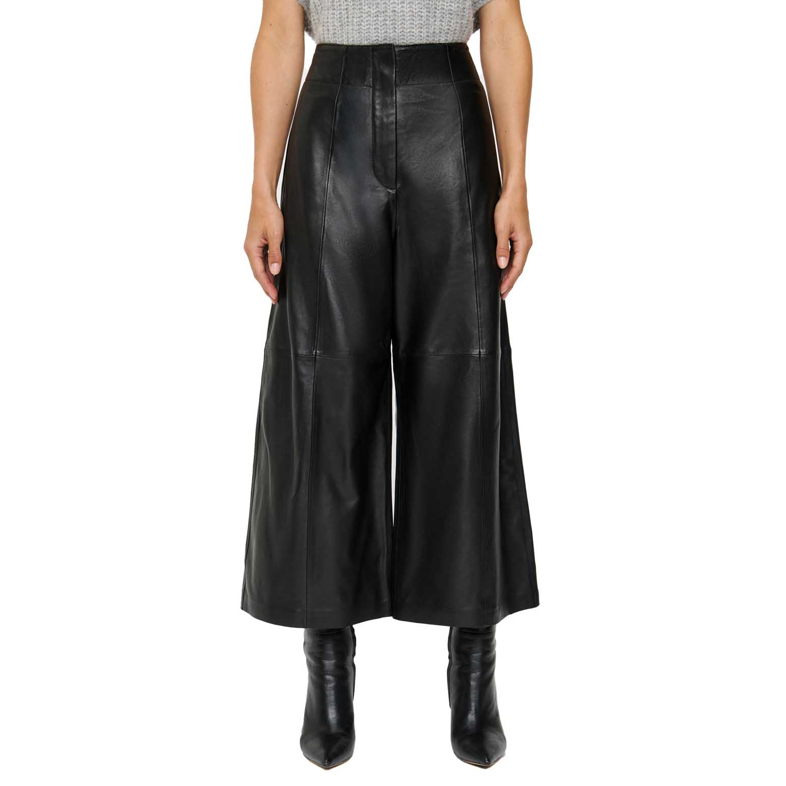 Veronika Maine Leather Cropped Pant
